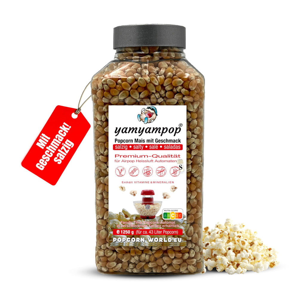 Family Time Popcorn Automat GRÜN + 1250g Mais SALZIG