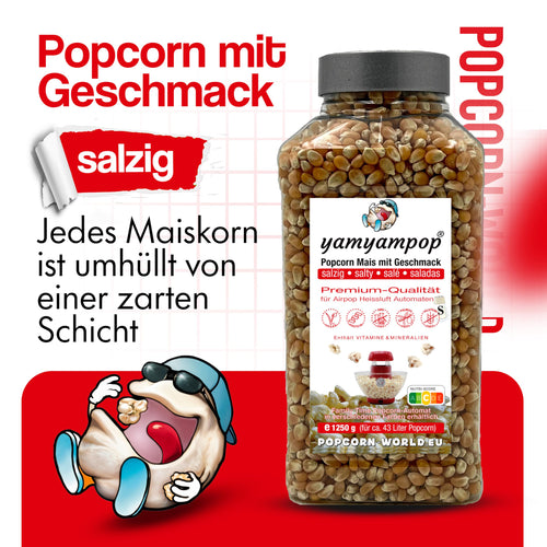 Family Time Popcorn Automat GRÜN + 1250g Mais SALZIG