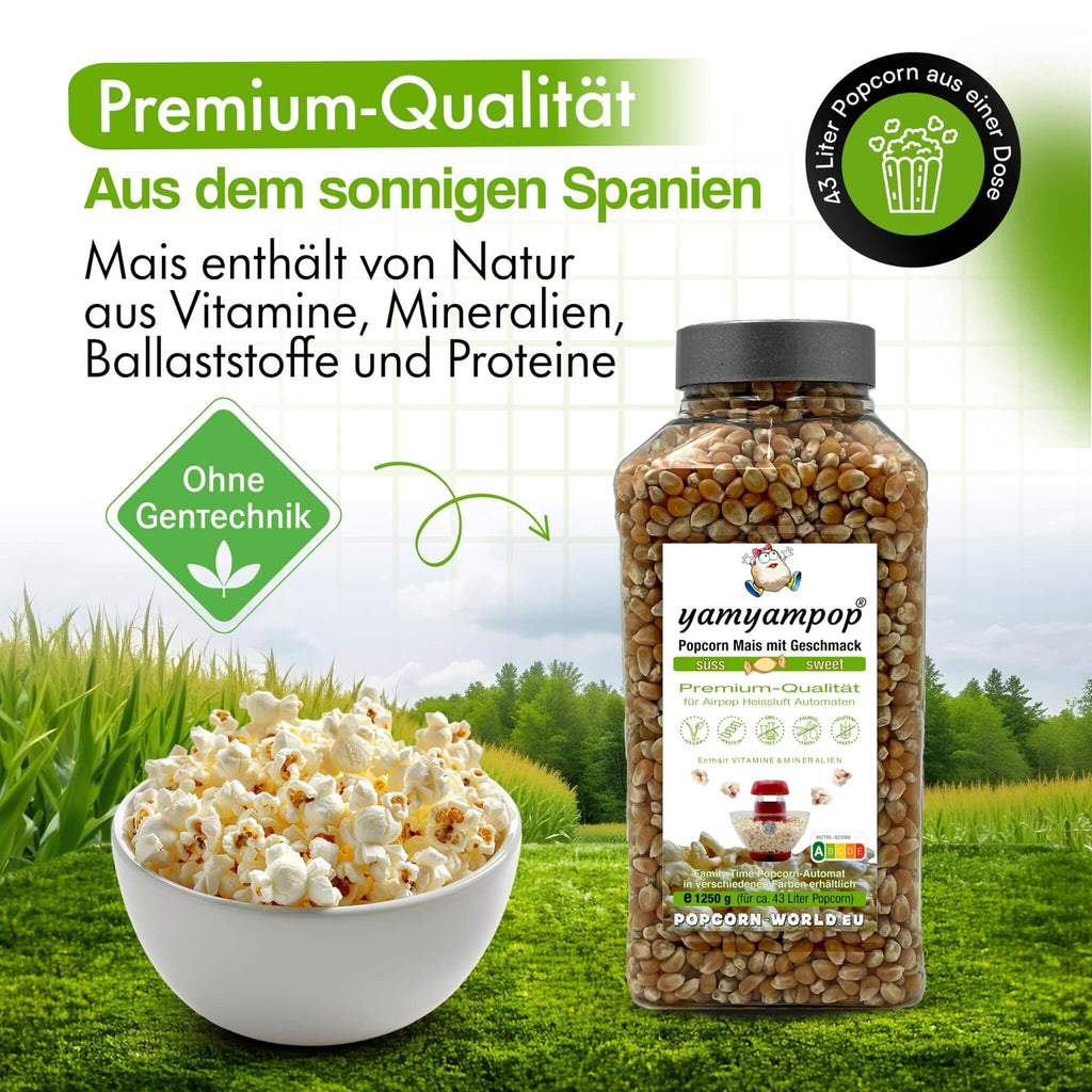 Popcorn-Mais süss im 1250g Becher